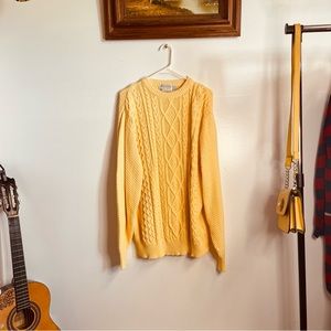 Vintage Lord Jeff 100% Cotton Thick Cable Knit Sweater